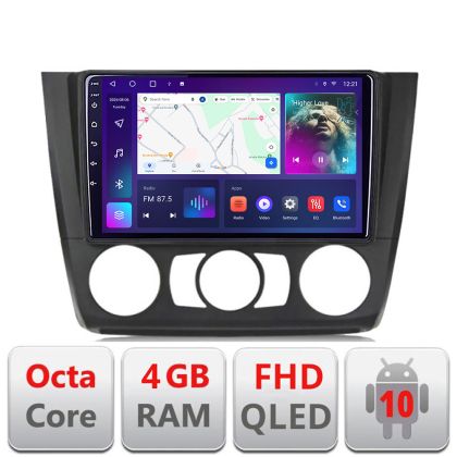 Navigatie BMW Seria 1 E87 2007-2011 clima manuala B-bmw117-manual Android Ecran QLED octa core 4+64 carplay android auto KIT-bmw117-manual+EDT-E309V3