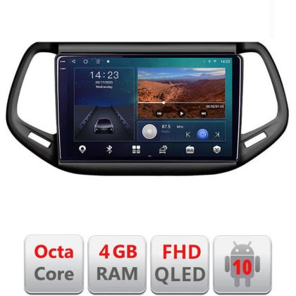 Navigatie Jeep Compass 2017 B-739 Android Ecran QLED octa core 4+64 carplay android auto KIT-732+EDT-E310V3