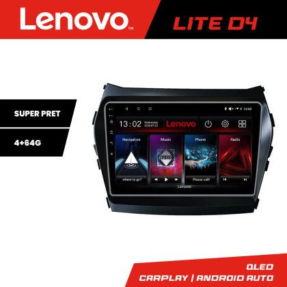 Navigatie Hyundai Santa Fe IX45 2012-2017 Lenovo Kit-209 4+64 GB Android Waze USB Navigatie Internet Youtube Radio