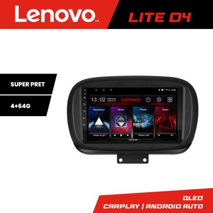 Navigatie Fiat 500 2014- Lenovo Kit-539 4+64 GB Android Waze USB Navigatie Internet Youtube Radio