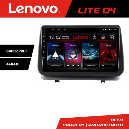 NavigatieRenault Clio 3 2005-2013 Lenovo Kit-Clio3 4+64 GB Android Waze USB Navigatie Internet Youtube Radio