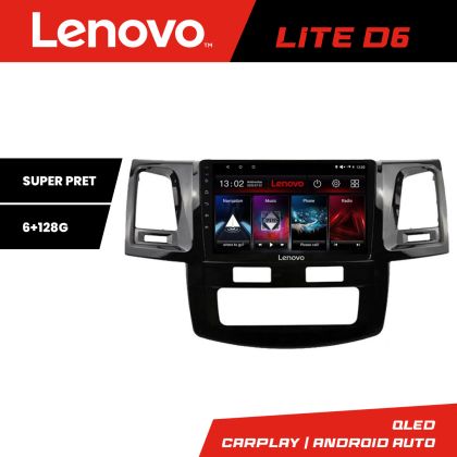 Navigatie Toyota Hilux 2008-2014 Lenovo Kit-143 8 core 6+128 GB Android Waze USB Navigatie Internet Youtube Radio