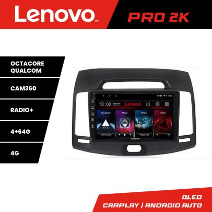 Navigatie Hyundai Elantra 2007-2011 Lenovo Kit-2009 8 core QLED 2K 4+64 360 Android Waze USB Navigatie Internet Youtube Radio