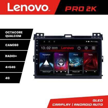 Navigatie Toyota Prado 2007- Lenovo Kit-456 8 core QLED 2K 4+64 360 Android Waze USB Navigatie Internet Youtube Radio v1