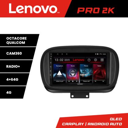 Navigatie Fiat 500 2014- Lenovo Kit-539 8 core QLED 2K 4+64 360 Android Waze USB Navigatie Internet Youtube Radio