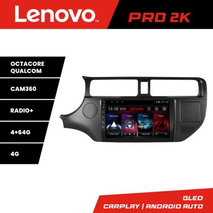 Navigatie Kia Rio 2011-2014 Lenovo Kit-rio-11 8 core QLED 2K 4+64 360 Android Waze USB Navigatie Internet Youtube Radio