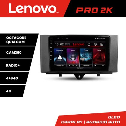 Navigatie Smart For Two 2010-2015 Lenovo Kit-Smart10 8 core QLED 2K 4+64 360 Android Waze USB Navigatie Internet Youtube Radio