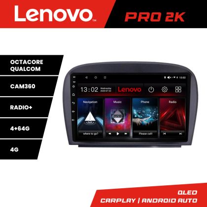 Navigatie Mercedes SL W230 2004-2011 Lenovo Kit-W230 8 core QLED 2K 4+64 360 Android Waze USB Navigatie Internet Youtube Radio