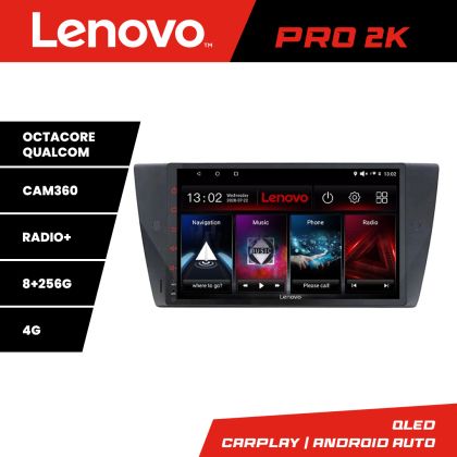 Navigatie BMW Seria 3 E90 Lenovo Kit-095 8 core QLED 2K 8+256 360 Android Waze USB Navigatie Internet Youtube Radio