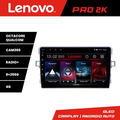 Navigatie Toyota Verso 2010-2016 Lenovo Kit-133 8 core QLED 2K 8+256 360 Android Waze USB Navigatie Internet Youtube Radio