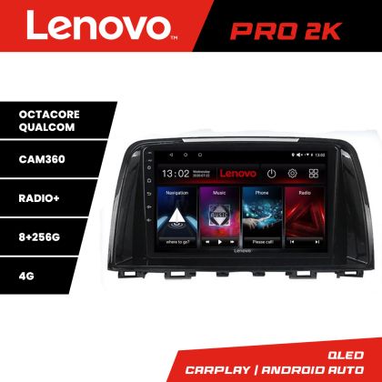 Navigatie Mazda 6 2013-2017 Lenovo Kit-223 8 core QLED 2K 8+256 360 Android Waze USB Navigatie Internet Youtube Radio