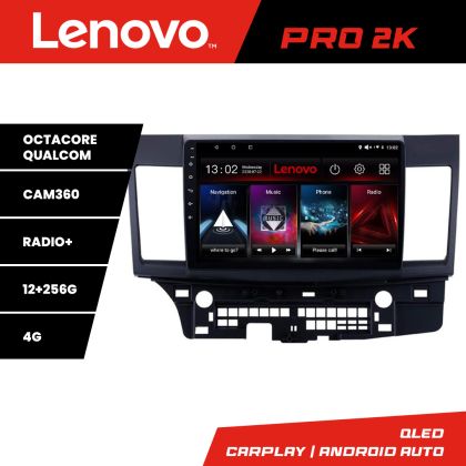 Navigatie Mitsubishi Lancer Lenovo Kit-037 8 core QLED 2K 12+256 360 Android Waze USB Navigatie Internet Youtube Radio