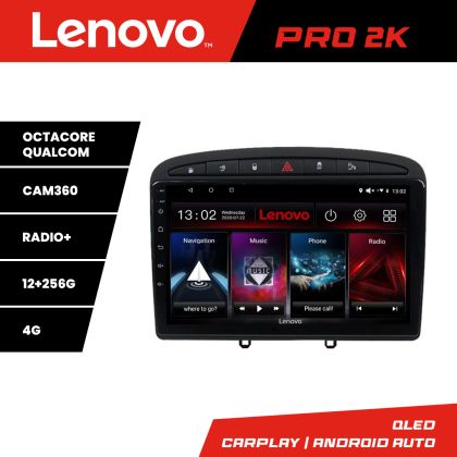 Navigatie Peugeot 308 Quad Core Lenovo Kit-038 8 core QLED 2K 12+256 360 Android Waze USB Navigatie Internet Youtube Radio