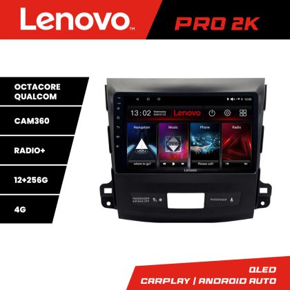 Navigatie Mitsubishi Outlander 2010 Lenovo Kit-056 8 core QLED 2K 12+256 360 Android Waze USB Navigatie Internet Youtube Radio