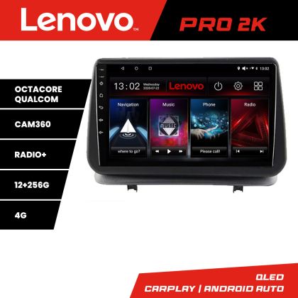 NavigatieRenault Clio 3 2005-2013 Lenovo Kit-Clio3 8 core QLED 2K 12+256 360 Android Waze USB Navigatie Internet Youtube Radio