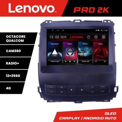 Navigatie Toyota Prado J120 2002-2009 Lenovo Kit- j120 8 core QLED 2K 12+256 360 Android Waze USB Navigatie Internet Youtube Radio