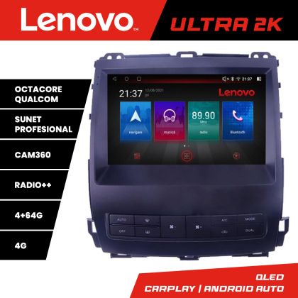 Navigatie Toyota Prado J120 2002-2009 Lenovo Kit- j120 8 core QLED Qualcomm 4+64 360 Android Waze USB Navigatie Internet Youtube Radio