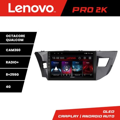 Navigatie Toyota Corolla 2013-2017 Lenovo Kit-470 8 core QLED 2K 8+256 360 Android Waze USB Navigatie Internet Youtube Radio