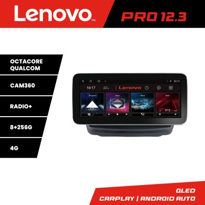 Navigatie Hyundai Genesis Lenovo PRO 8+256 12.3 inch qled android 4G DSP gps internet  Kit-GENESYS