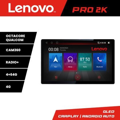 Navigatie Toyota Corolla Lenovo PRO 4+64 2K 13 inch qled android 4G DSP gps internet  Kit-063