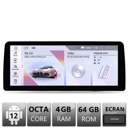 Navigatie dedicata Edotec BMW Seria 6 F06 masini cu CIC Android ecran 12.3" 4+64 4G BT