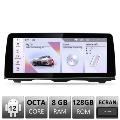 Navigatie BMW Seria 5 F10 2016-2017 cu ecran EVO Android ecran 12.3" 8+128 4G BT