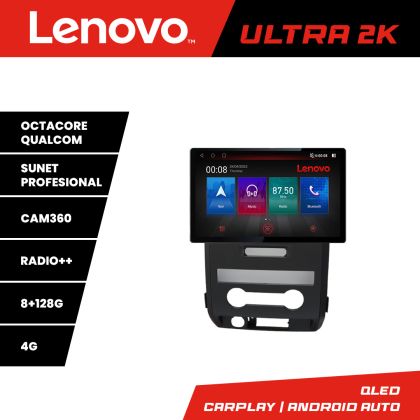 Navigáció Ford F150 2008-2014 8 magos képernyő 13" 2K 8+128 Android Waze USB navigáció 4G 360 Toslink Youtube Rádió