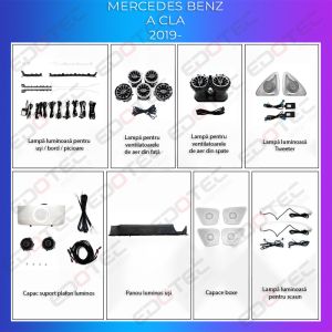 Lumini ambientale Mercedes  set complet control telefon sau sistem original