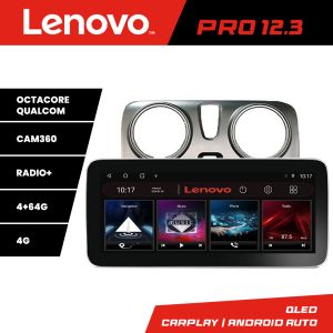 Navigáció Dacia Dokker Lenovo PRO 4+64 12,3 hüvelykes qled android 4G DSP gps internet 8Core
