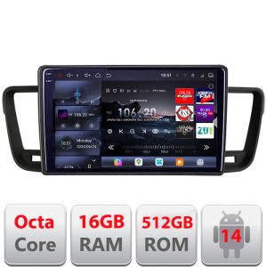 Navigáció Peugeot 508 2010-2018 Edotec Kit-5637 8 magos QLED 2K 12+256GB 360 Android Waze USB Internet Navigáció Youtube Rádió