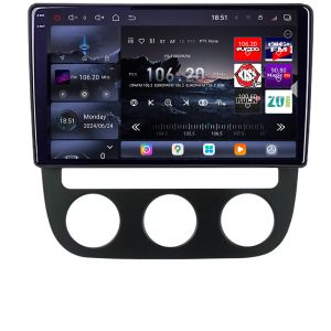 Navigatie VW Golf 5 2004-2010 clima automatica Android radio gps internet 8 core QLED 2K 12+256GB 360 Edotec