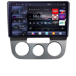 Navigatie VW Golf 5 2004-2010 clima manuala Android radio gps internet 8 core QLED 2K 12+256GB 360 Edotec