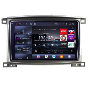 Toyota Land Cruiser L100 2002-2008 navigáció Edotec Kit-L100 8 magos QLED 2K 12+256GB 360 Android Waze USB internet navigáció Youtube rádió v1