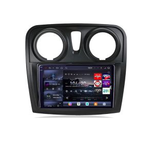 Navigáció Dacia Sandero Logan 2012-2020 Edotec Kit-sandero 8 magos QLED 2K 12+256GB 360 Android Waze USB Internet Navigáció Youtube Rádió