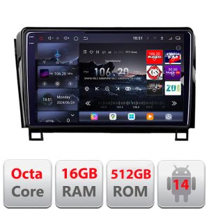 Navigáció Toyota Sequoia 2008-2017 évjárat között Edotec Kit-sequoia 8 magos QLED 2K 12+256GB 360 Android rádió gps internet