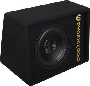 Subwoofer activ Phoenix Gold, difuzor 10", 200W RMS, 800W MAX, kit de cabluri incluse