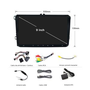 Navigație Volkswagen Multivan T5 New Beetle Scirocco Sharan, 9 inci, 2003 - 2017