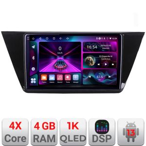 Navigatie Volkswagen Touran 2016- A-3144  4+64 InCell Display 1K Android Waze USB Navigatie Internet Youtube Radio