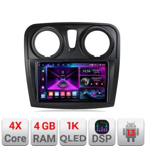 Navigáció Dacia Sandero Logan 2012-2020 A-sandero 4+64 InCell kijelző 1K Android Waze USB internet navigáció Youtube rádió