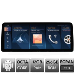 BMW X5 X6 E70 E71 2007-2008 navigáció CCC képernyővel, Android, Octa Core, 12+256, 12.3", QLED 2K 2400x900, Qualcomm 680