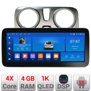 Navigáció Dacia Dokker Edotec 4+64 12,3 hüvelykes Incell 1K android Wifi 5Ghz gps internet