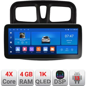 Navigáció Dacia Sandero 2012-2020 var B Edotec 4+64 12.3 hüvelykes Incell 1K android Wifi 5Ghz gps internet a