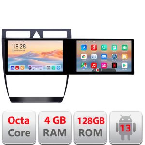 Audi A6 navigáció Kit-102 Edotec 2 képernyő 8 magos 4+128 21.6 hüvelykes Incell android Wifi 5Ghz gps internet