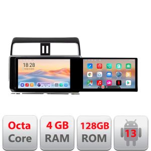 Navigatie Toyota Prado J150 2018- Kit-1065 Edotec 2 ecrane  8 core 4+128 21.6 inch Incell android Wifi 5Ghz gps internet