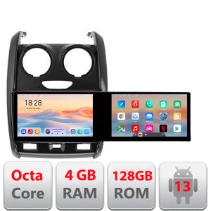 Navigáció Dacia Duster 2012-2019 Kit-157 Edotec 2 képernyő 8 magos 4+128 21.6 hüvelykes Incell android Wifi 5Ghz gps internet