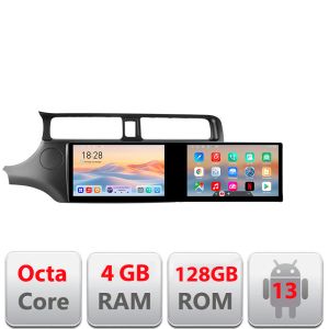 Navigáció Kia Rio 2012- Kit-204 Edotec 2 képernyő 8 magos 4+128 21.6 hüvelykes Incell android Wifi 5Ghz gps internet v1