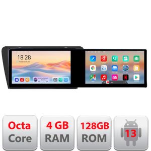 SKODA Navigáció SKODA OCTAVIA 2014-2020 Kézikönyv Készlet-279 Edotec 2 képernyő 8 magos 4+128 21.6 hüvelykes Incell Android Wifi 5Ghz GPS internet