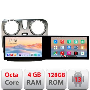 Navigáció Dacia Dokker Edotec 2 képernyő 8 magos 4+128 21.6 hüvelykes Incell android Wifi 5Ghz gps internet