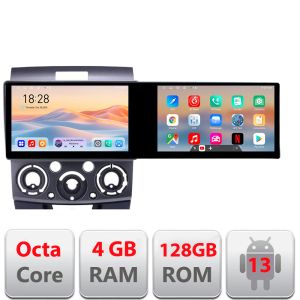 Navigáció Ford Ranger Mazda BT50 2007-2012 Kit-RANGER Edotec 2 képernyő 8 magos 4+128 21.6 hüvelykes Incell android Wifi 5Ghz gps internet