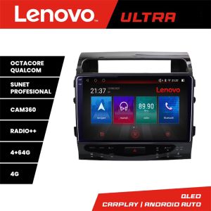 Navigáció Toyota Landcruiser J150 2010-2018 Lenovo 8 magos QLED Qualcomm 4+64 360 Android Waze USB Internet Navigáció Youtube Rádió